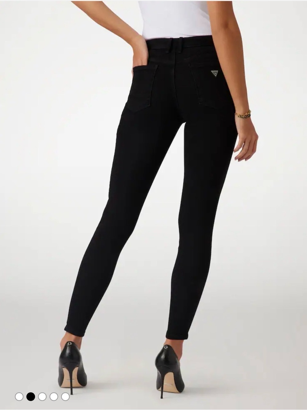 GUESS Classic Mid Rise Black Skinny Jeans